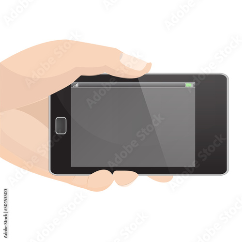Horizontal Smart Phone Vector in hand holding