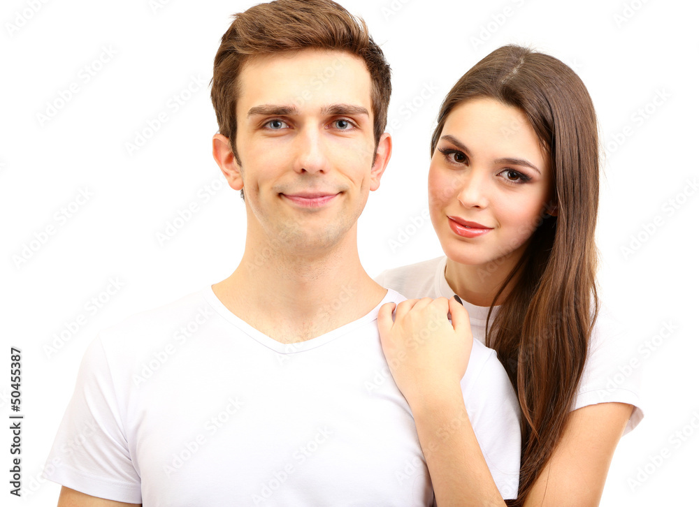 Loving couple isolated on white Loving couple isolated on white