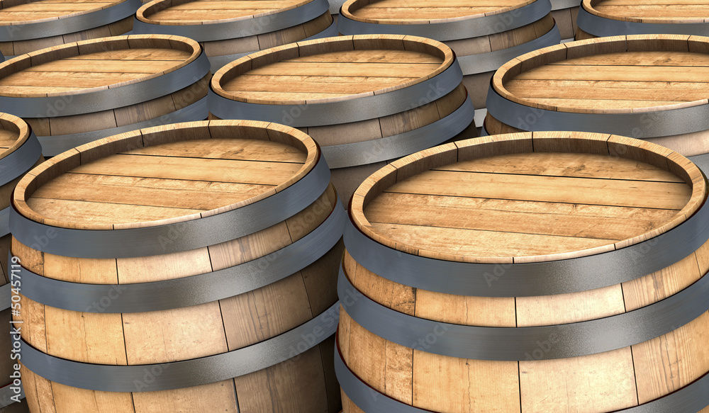 Fototapeta premium wooden barrels