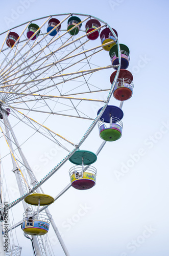 big wheel with multicolored cabins