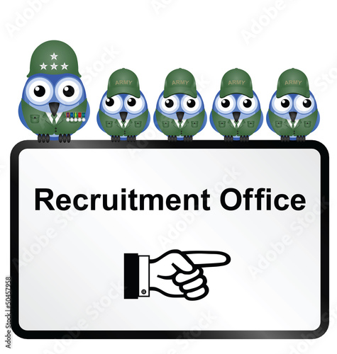 Army recruitment sign