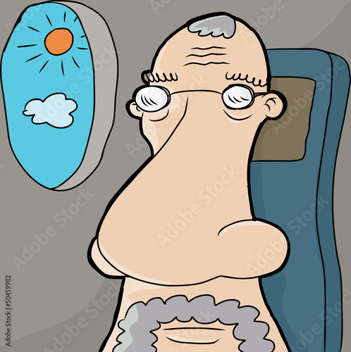 Senior Man on Plane