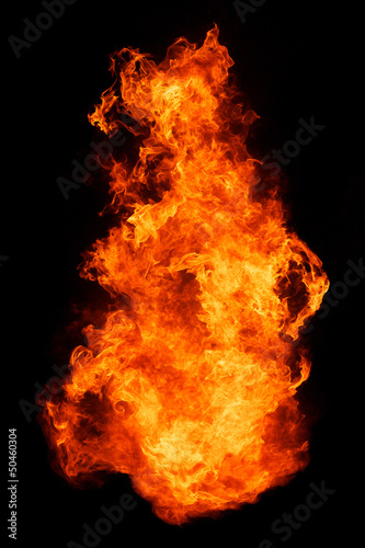 blaze fire flame isolated on black background