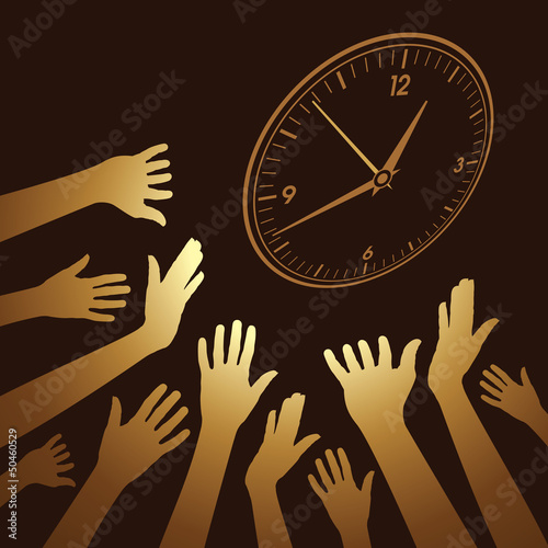 Large wall clock with helping hand