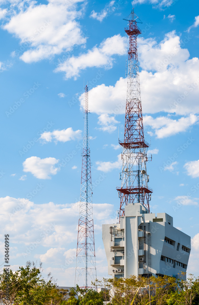 Telecommunication Antenna Tower on Building