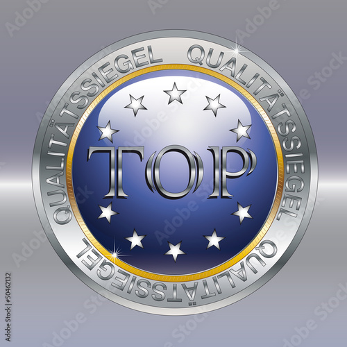 Qualitaetssiegel blau Top