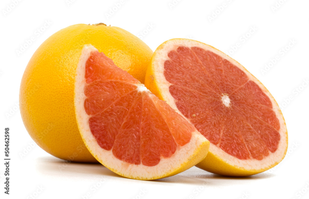 Cut grapefruit isolated on white background Cut grapefruit isolated on white background