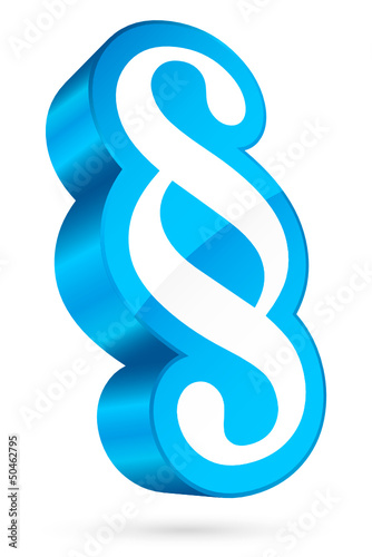 3D Paragraph Icon White/Light Blue