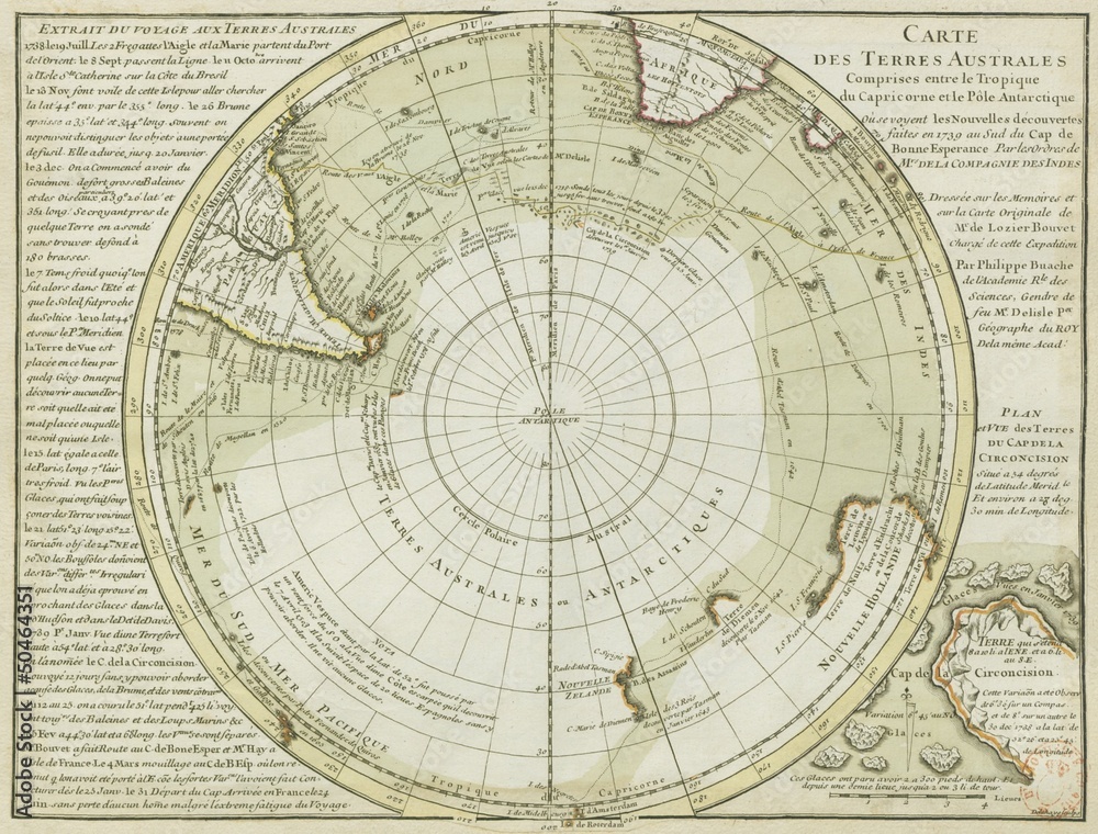 Fototapeta premium Antarctica old map