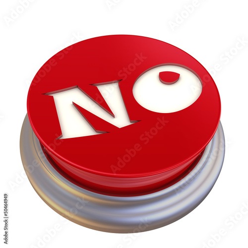 Круглая красная кнопка с надписью NO