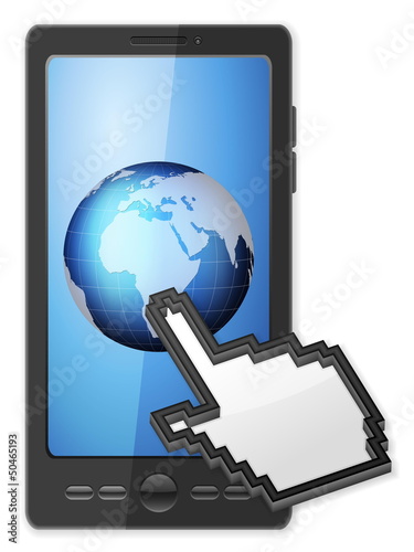 Wallpaper Mural phone cursor and globe Torontodigital.ca