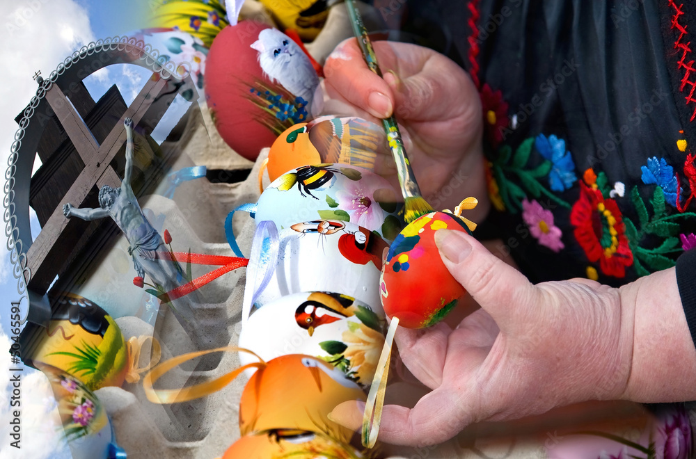 Obraz premium Easter eggs painting