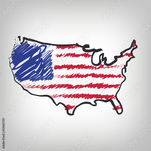 USA Karte Zeichnung