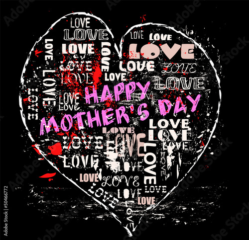 Mother's day illustration, a little bit grungy, sorry mum !
