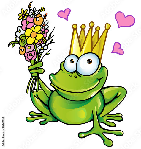 frog with bouquet