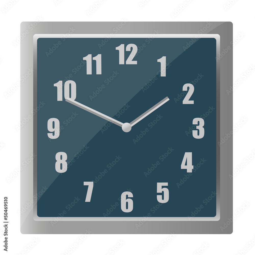 Wall clock in the form of a square Wall clock in the form of a square