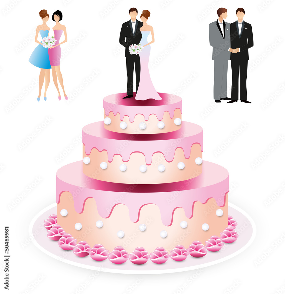 Gâteau de mariage couples interchangeables-1
