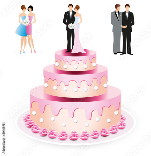 Gâteau de mariage couples interchangeables-1