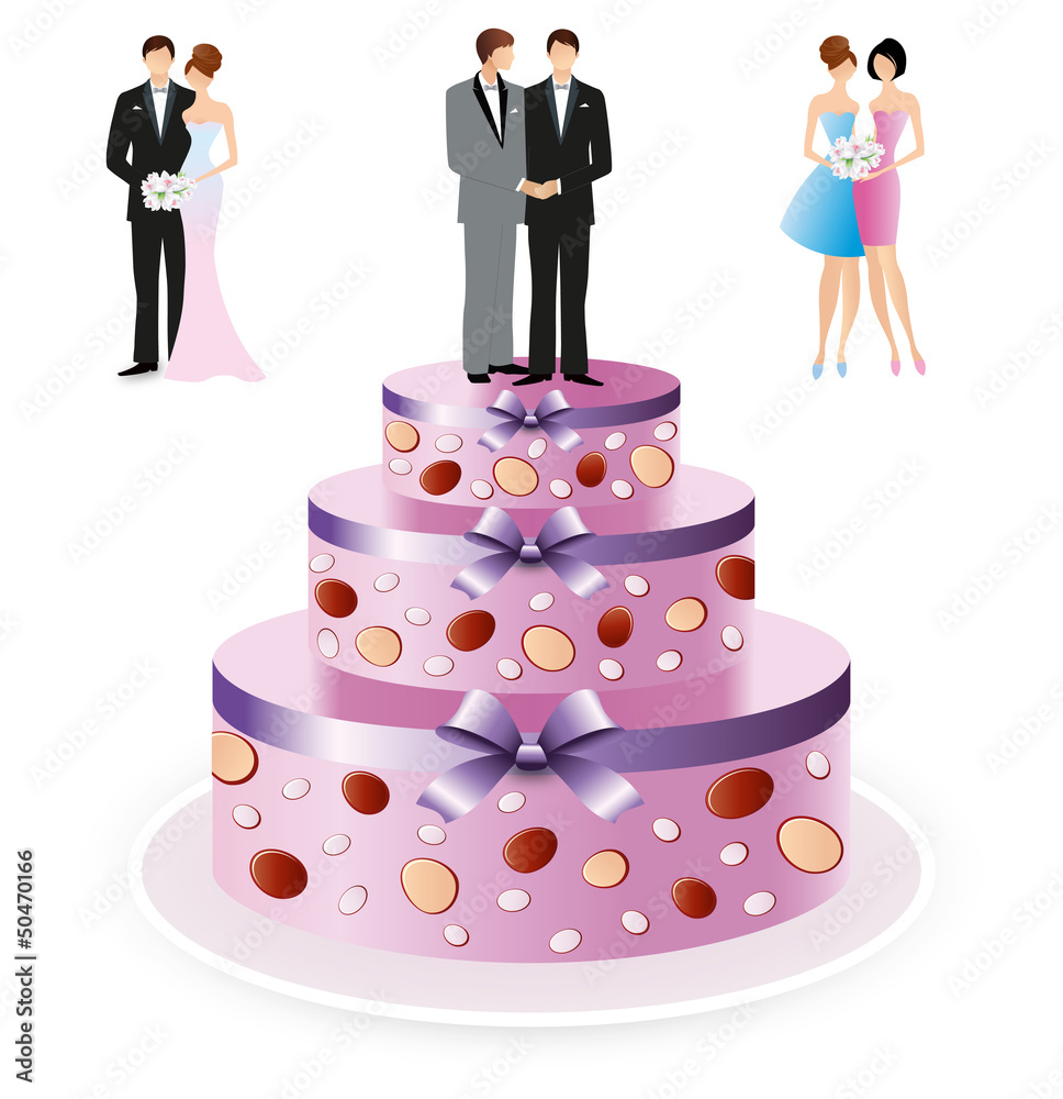 Gâteau de mariage couples interchangeables-3