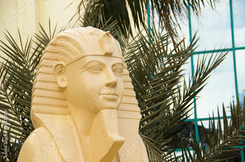 Sphinx statue on the hotel photo