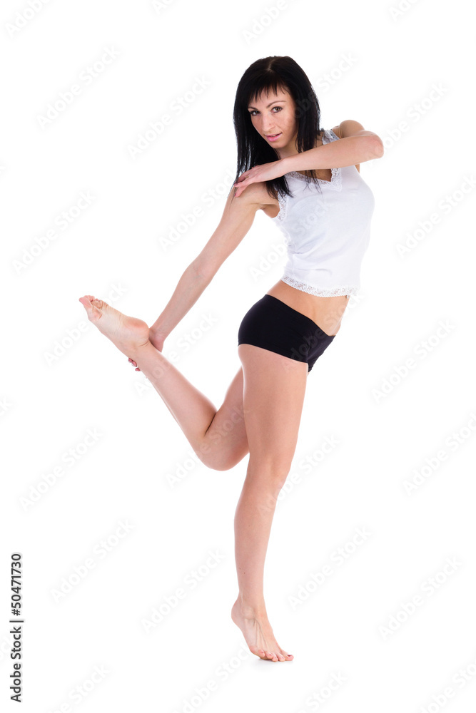 Fototapeta premium Young fitness woman doing exercise