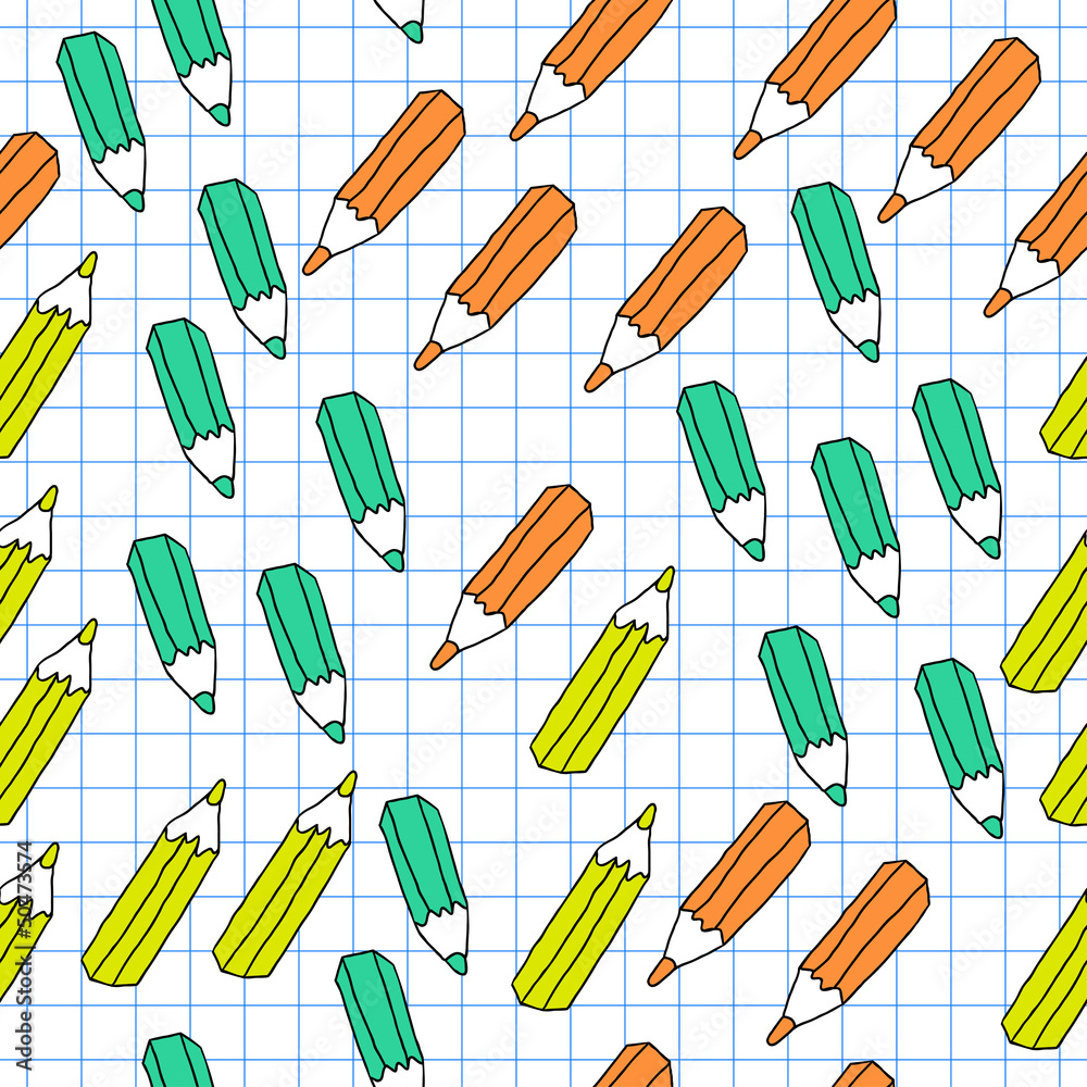 Seamless background with colored pencils Seamless background with colored pencils
