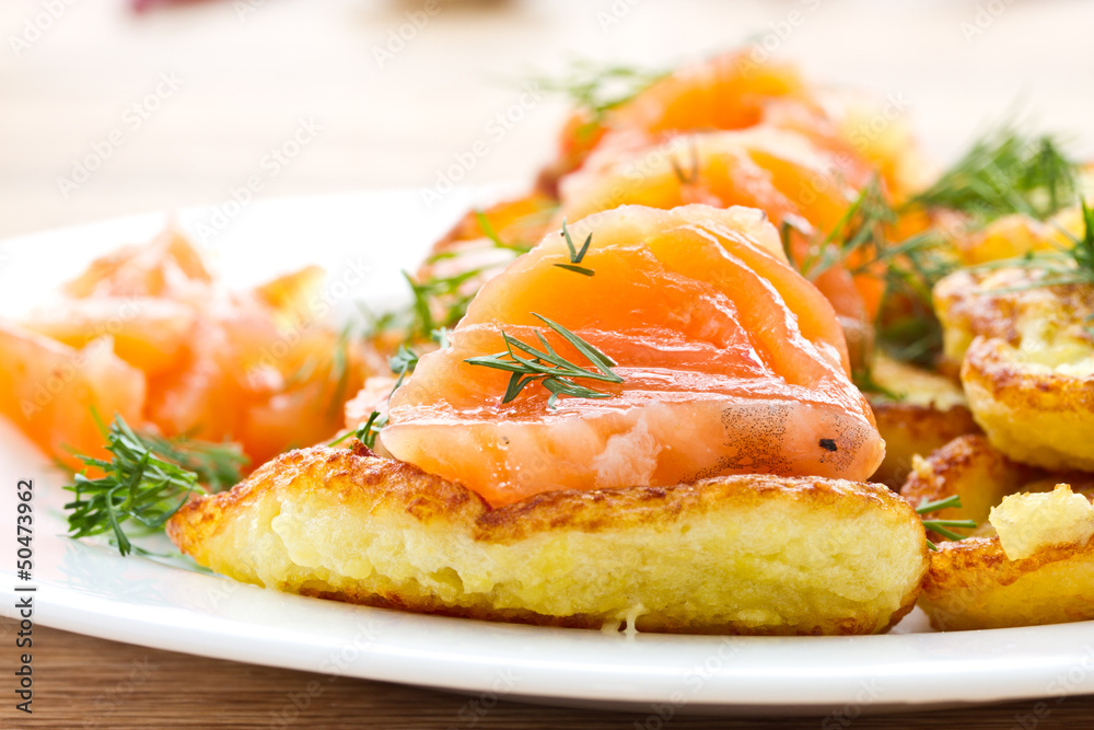 potato pancakes with salted salmon potato pancakes with salted salmon