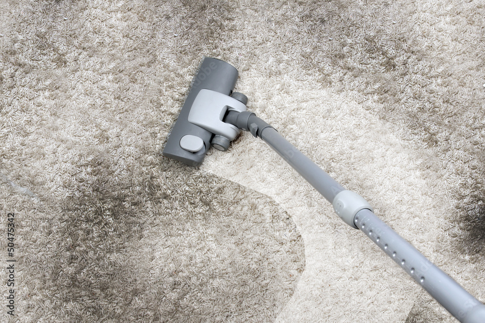 Vacuuming the carpet Vacuuming the carpet