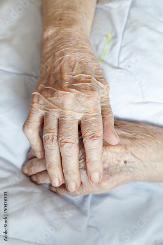 Hands of elderly lady-series of photos