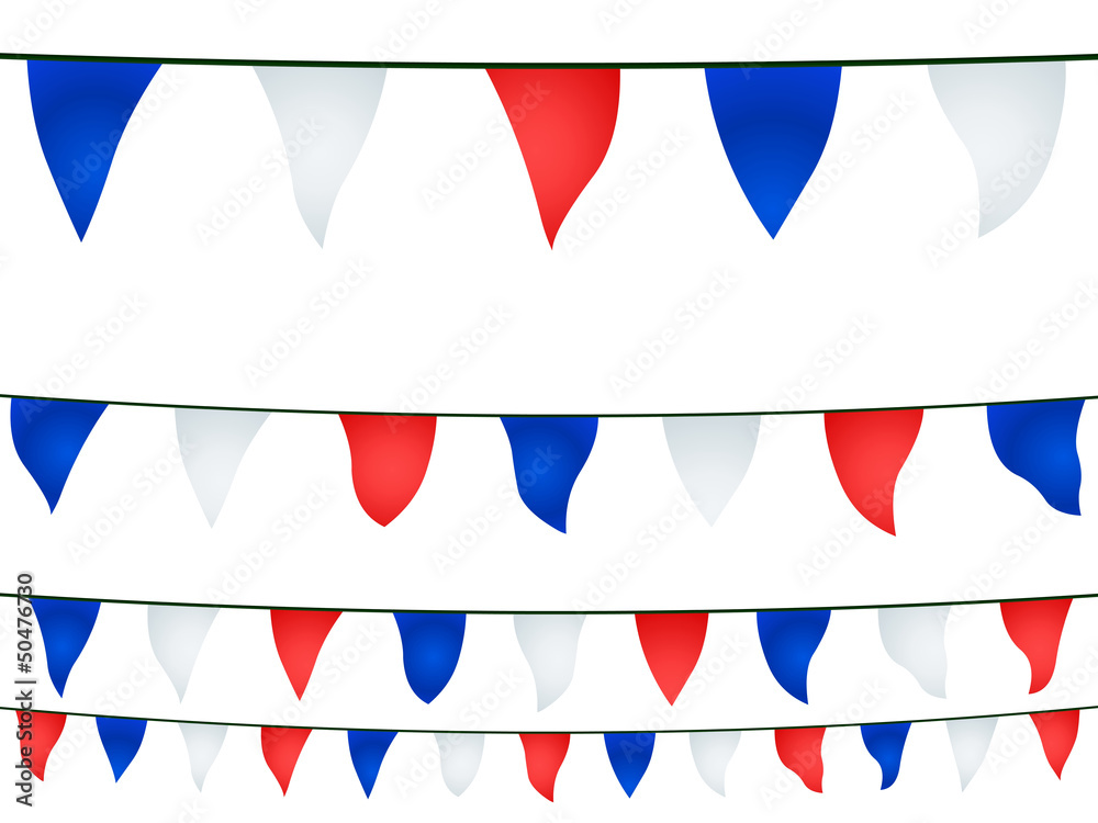 Fanions Guinguette Rouge Et Blanc