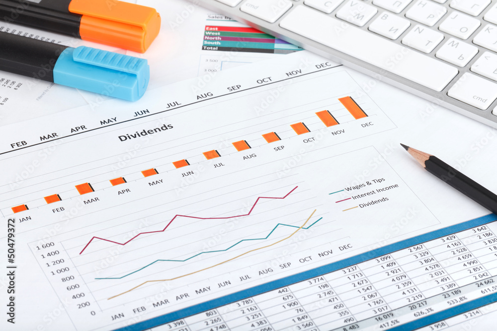 Financial papers, computer and office supplies