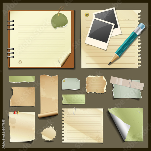 Vintage paper collections design background