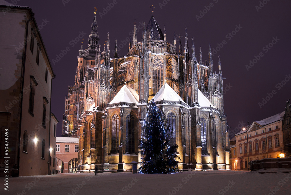 Christmas in Prague, the cathedral of St. Vitus