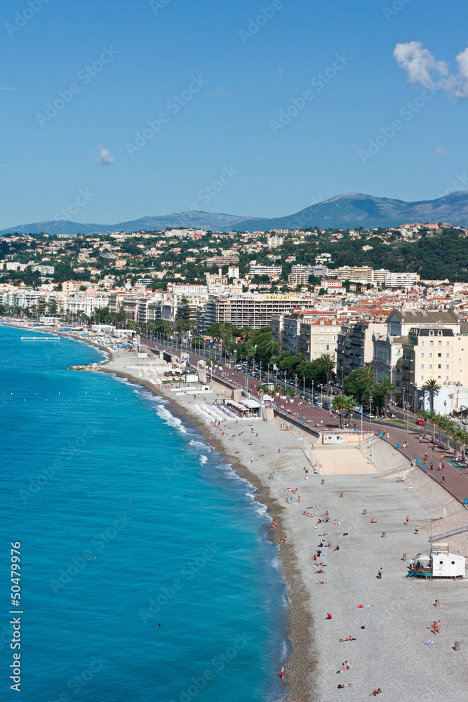 Beach in France, Nice, Prommenade des Anglai