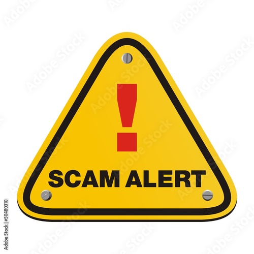 scam alert triangle sign