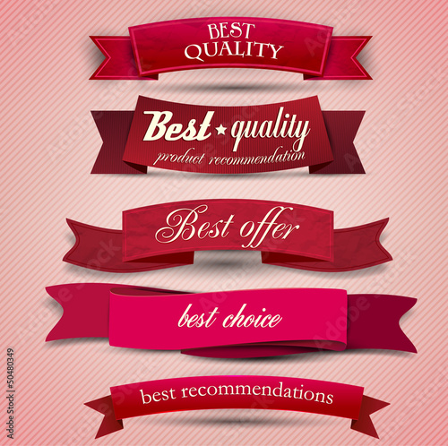 Set of Superior Quality and Satisfaction Guarantee Ribbons, Labe
