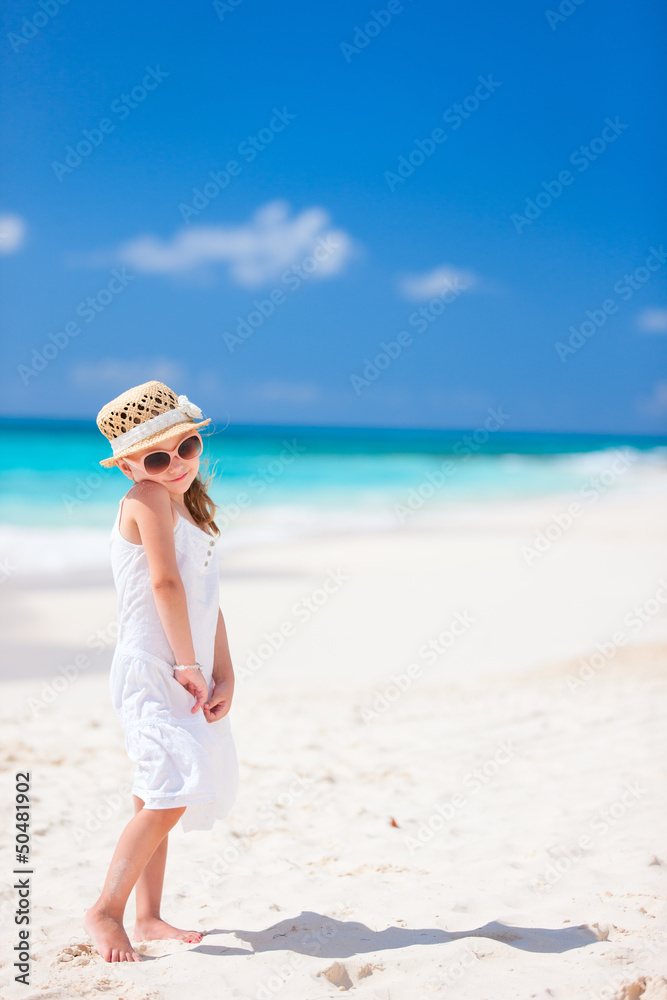 Adorable little girl at beach