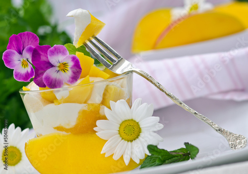 Sommer-Genuss: Dessert aus Mango und Joghurt