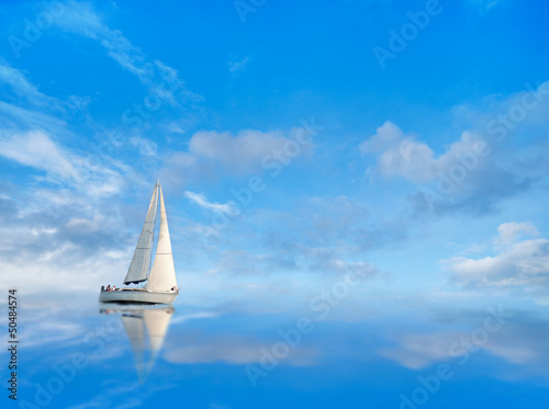 Yacht on blue sky © Pink Badger