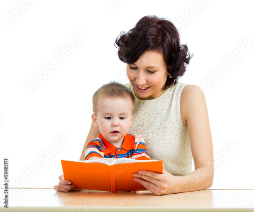 happy mother reading a book...