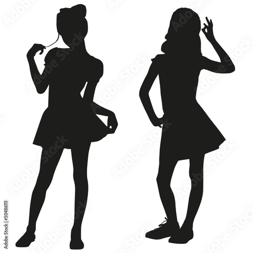 Silhouettes of kids