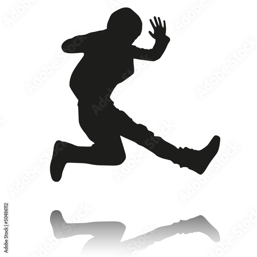 Silhouette of jumping boy