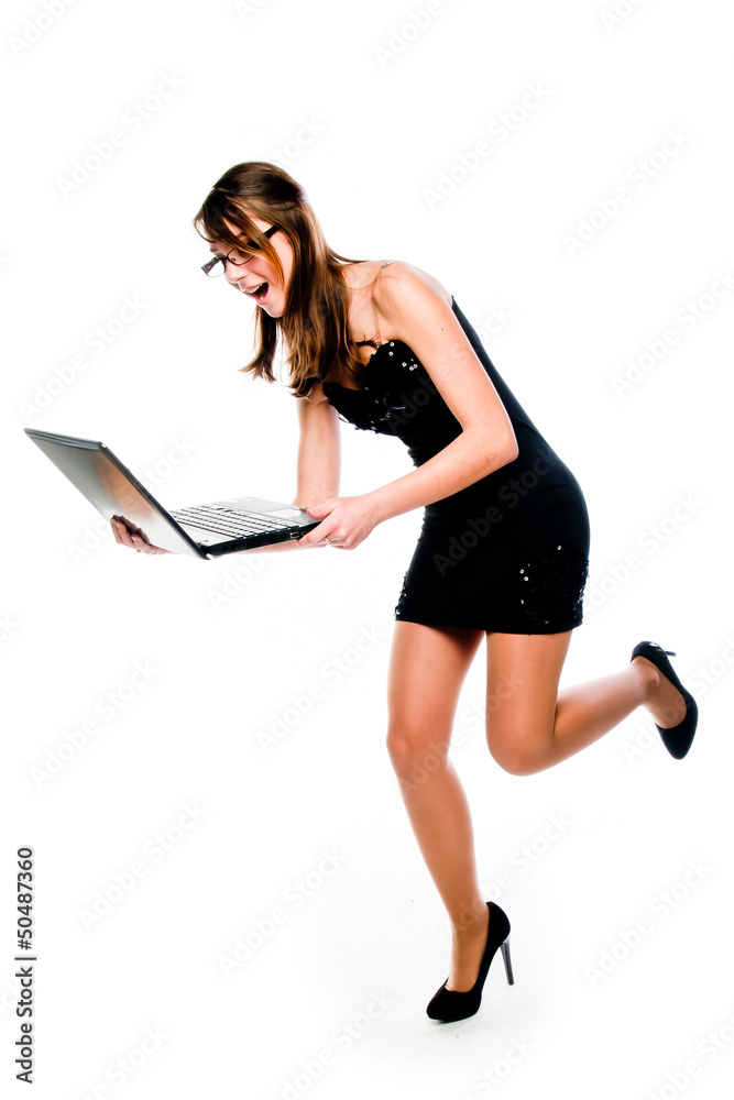 smart and beautiful girl working on a laptop smart and beautiful girl working on a laptop