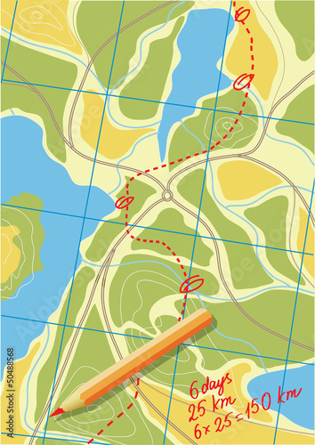 Map of trip on the forests.