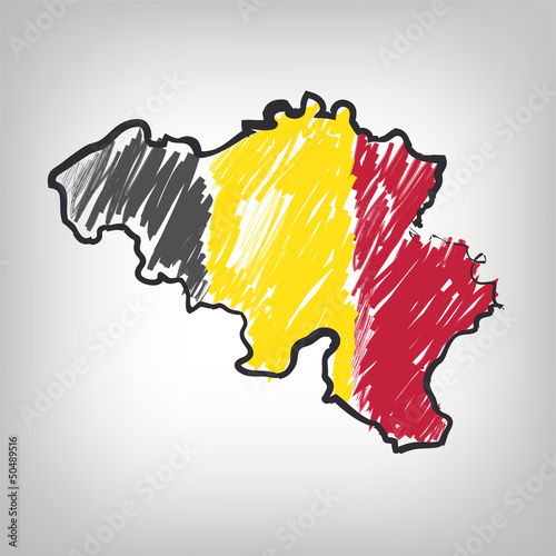 Belgien Karte Zeichnung
