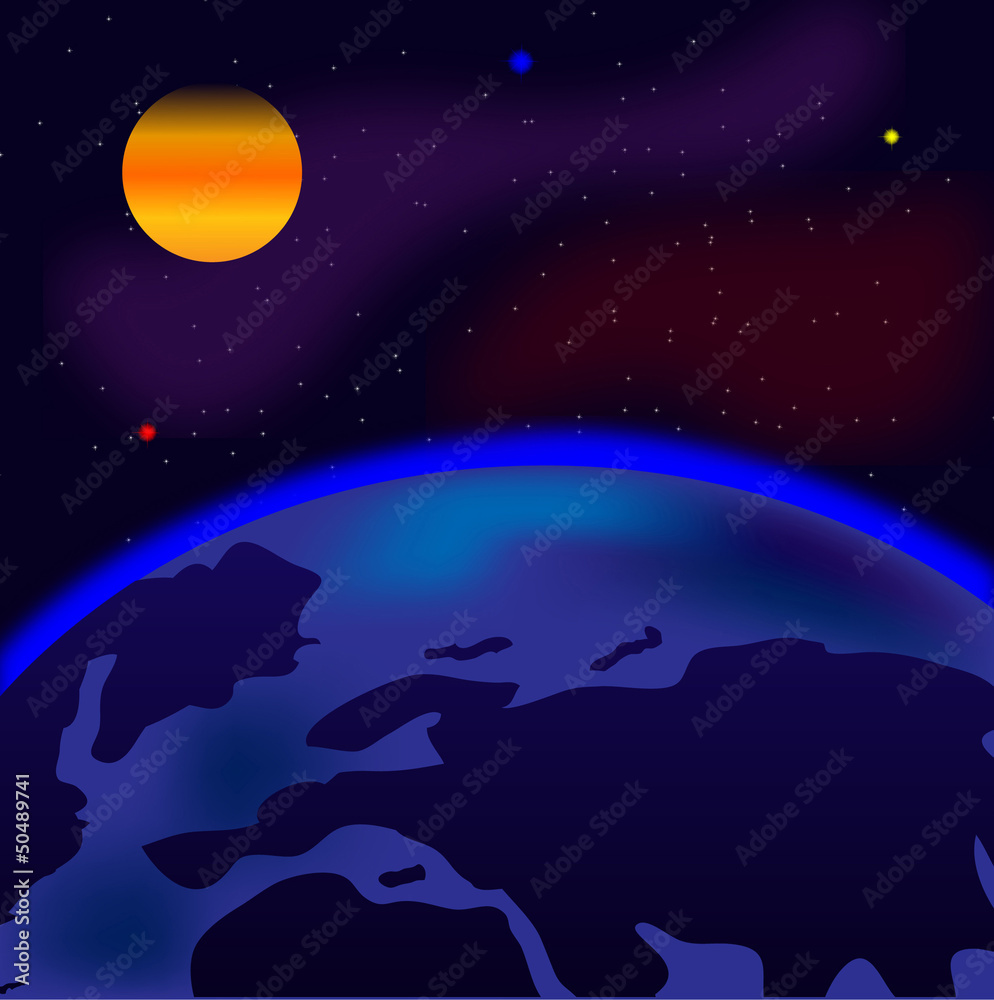 Cosmos and planet land Cosmos and planet land