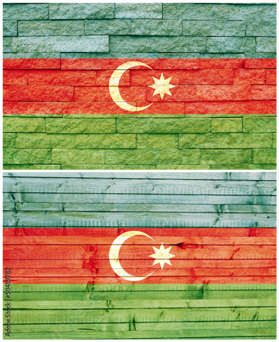 Vintage wall flag of Azerbaijan collage