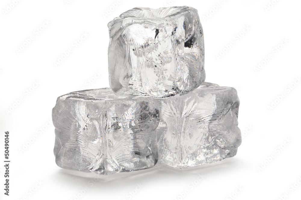 Ice cubes on white background Ice cubes on white background