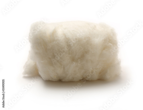 Cotton wool on the white background
