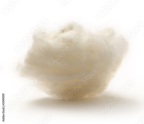 Cotton wool on the white background